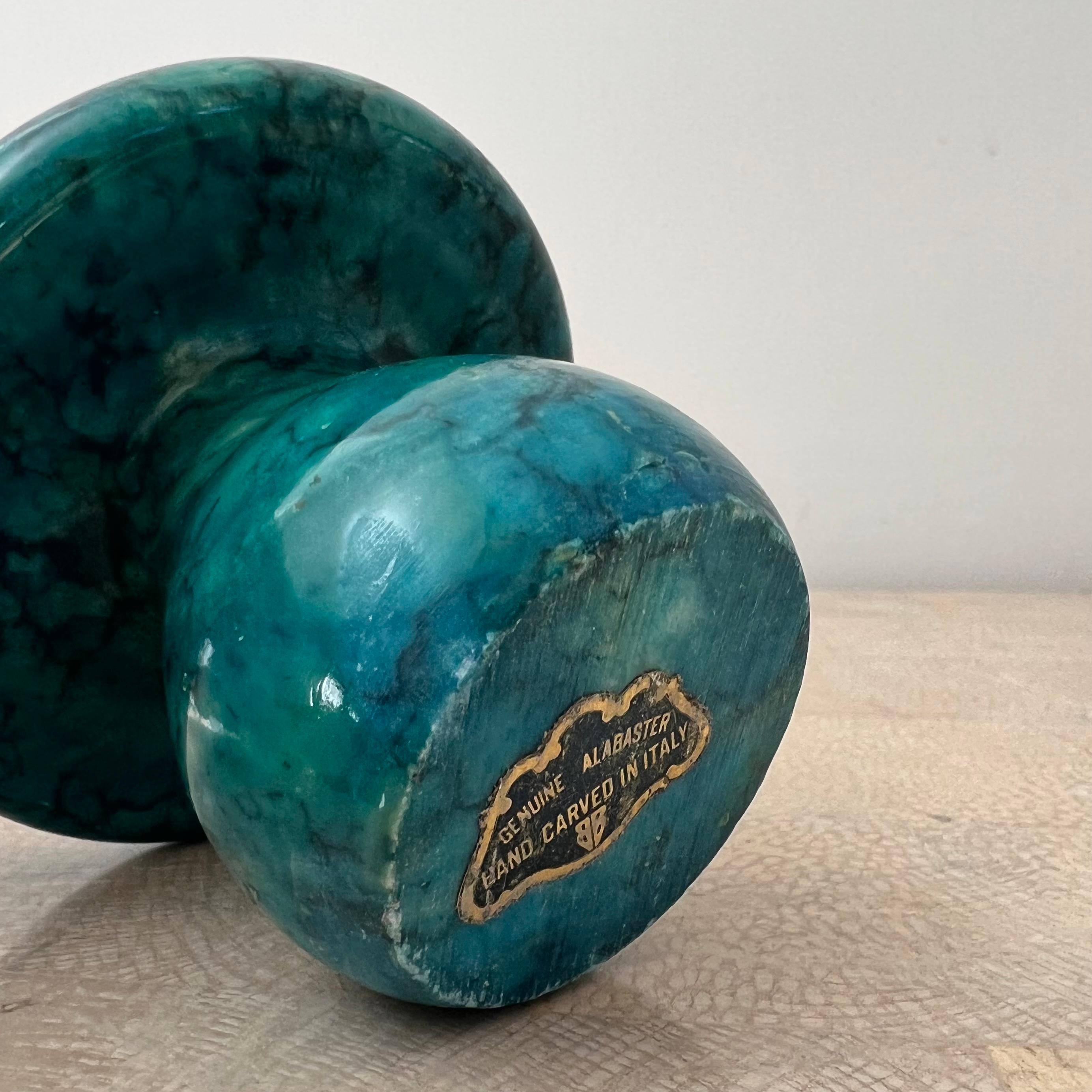 20th Century Vintage Italian Blue Marble Mushroom Objet / Paperweight, 1960s
