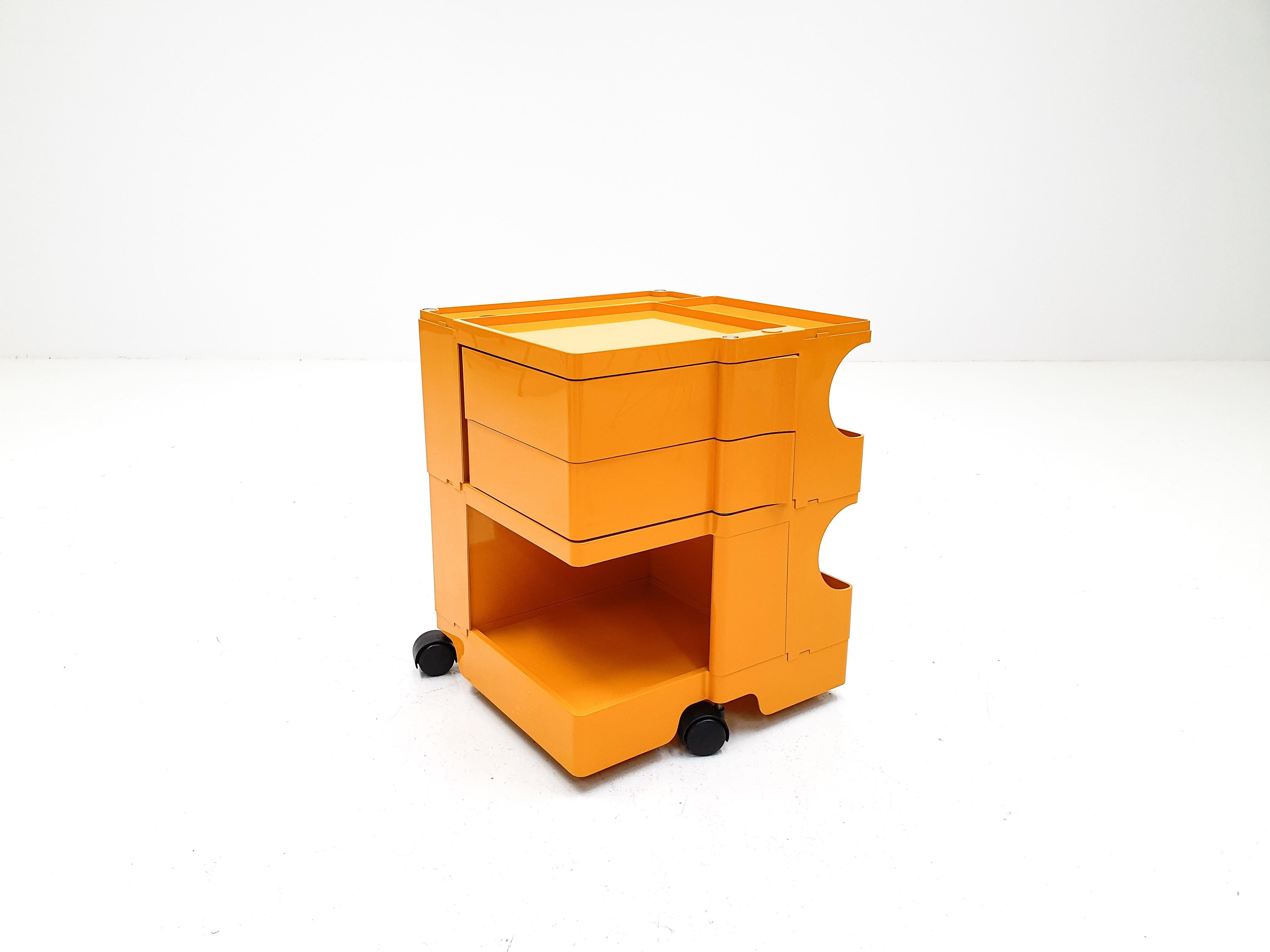 A vintage Italian 'Boby' trolley storage unit by Joe Colombo for Bieffeplast
 
The Boby portable storage unit was designed by Joe Colombo and launched in 1970. Amongst many awards it received its first was at SMAU in 1971, it is part of the