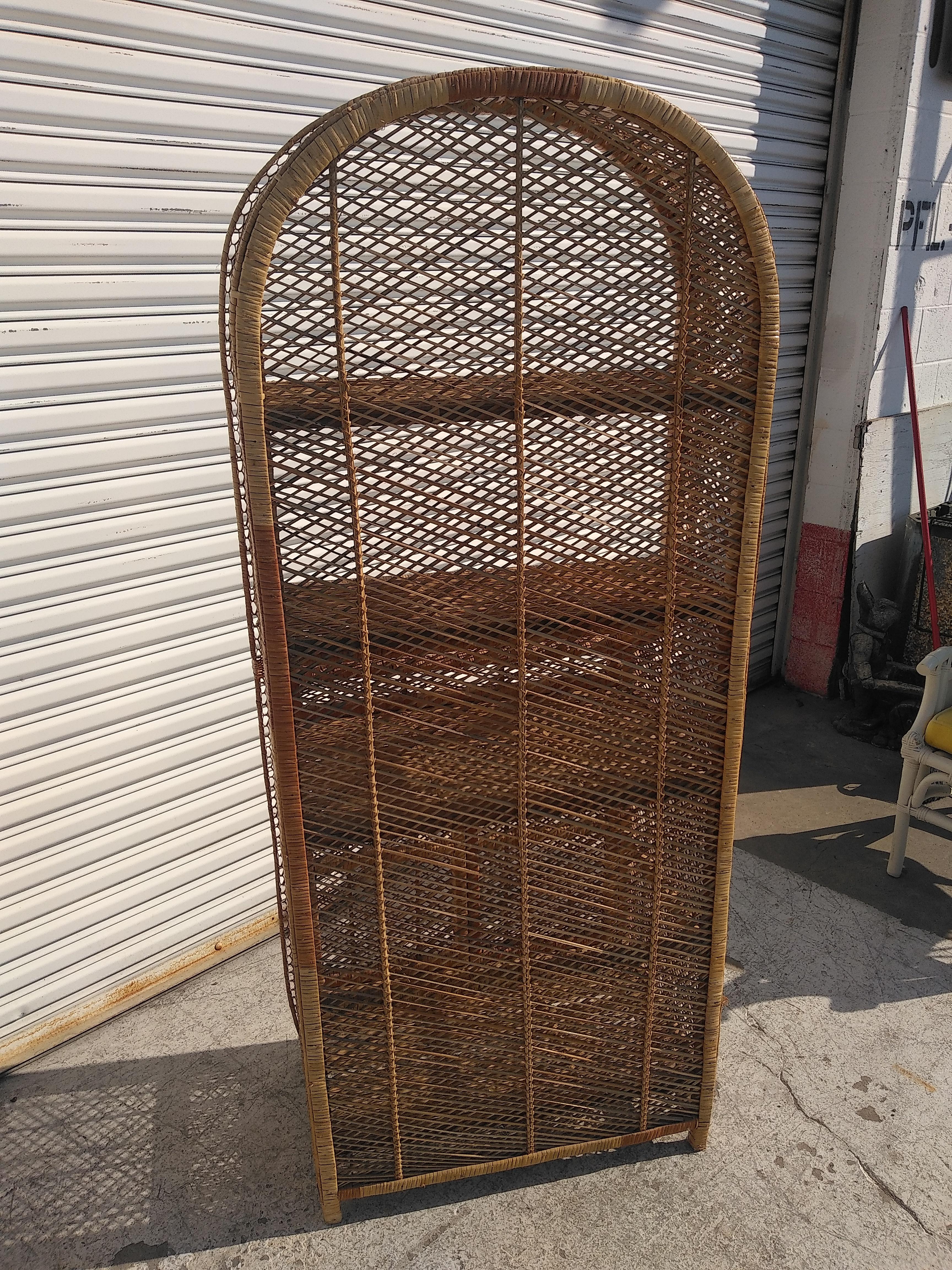 20th Century Vintage Italian Boho Chic Bookcase For Sale