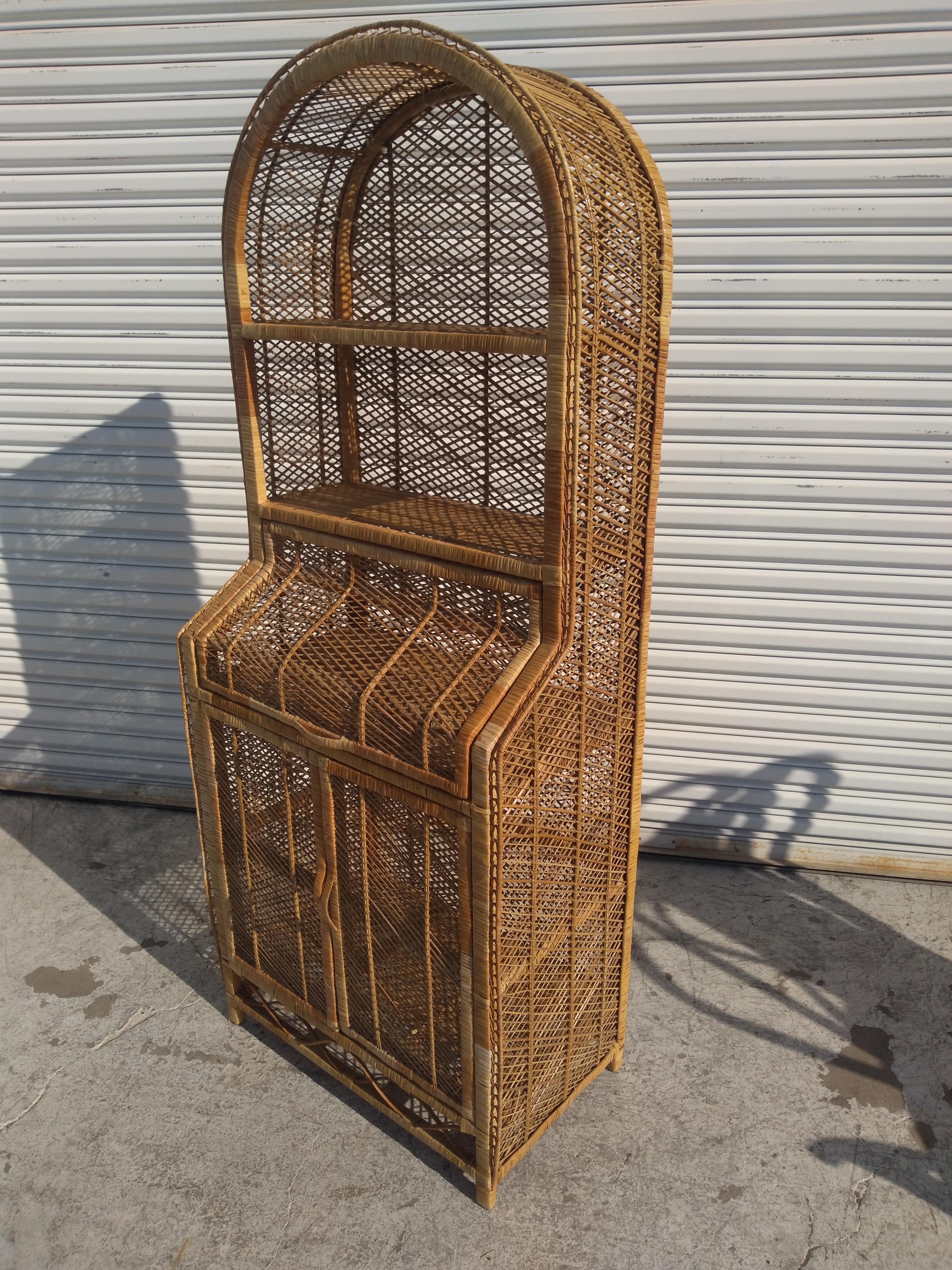 Vintage Italian Boho Chic Bookcase For Sale 1
