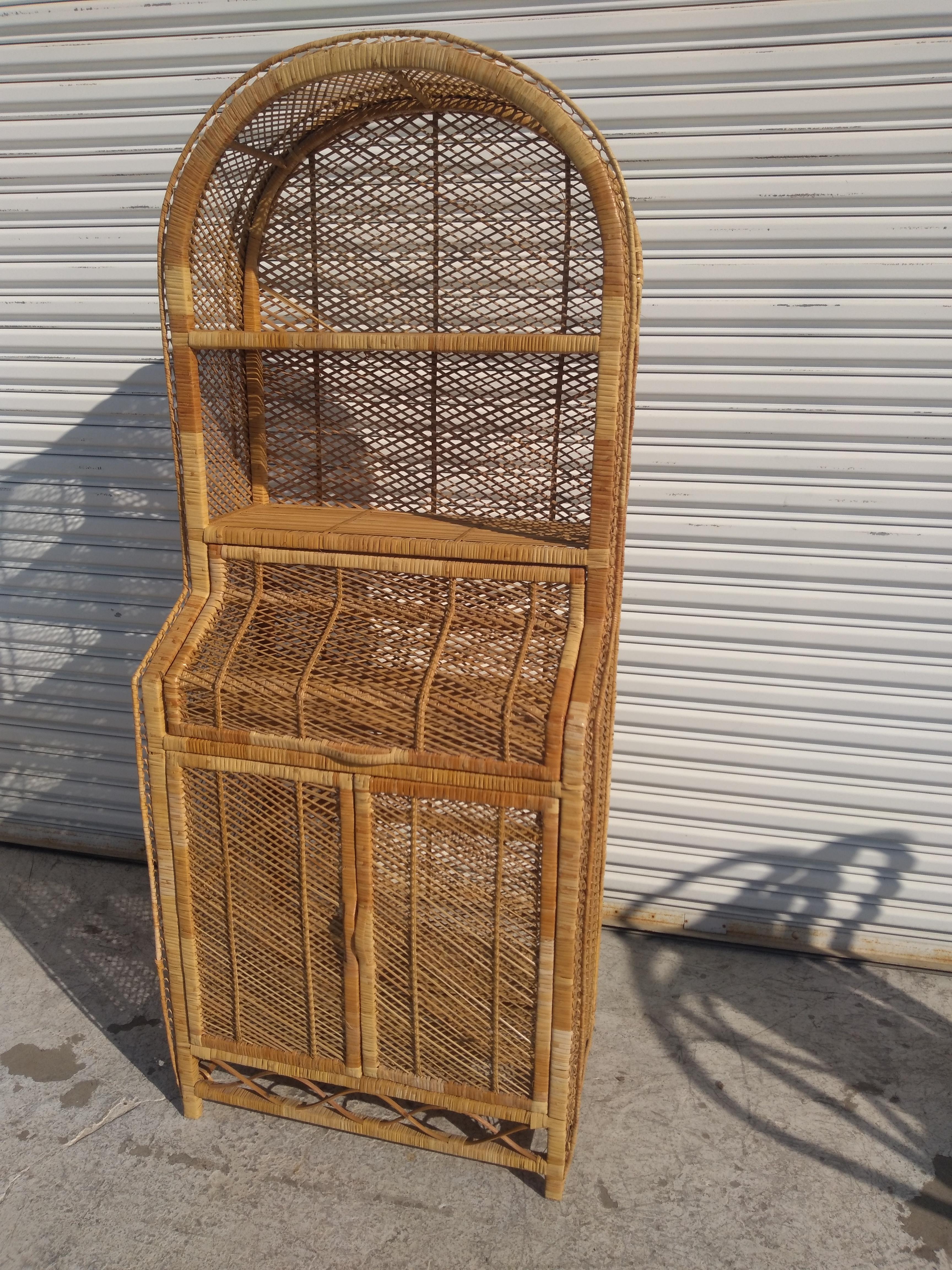 Vintage Italian Boho Chic Bookcase For Sale 2