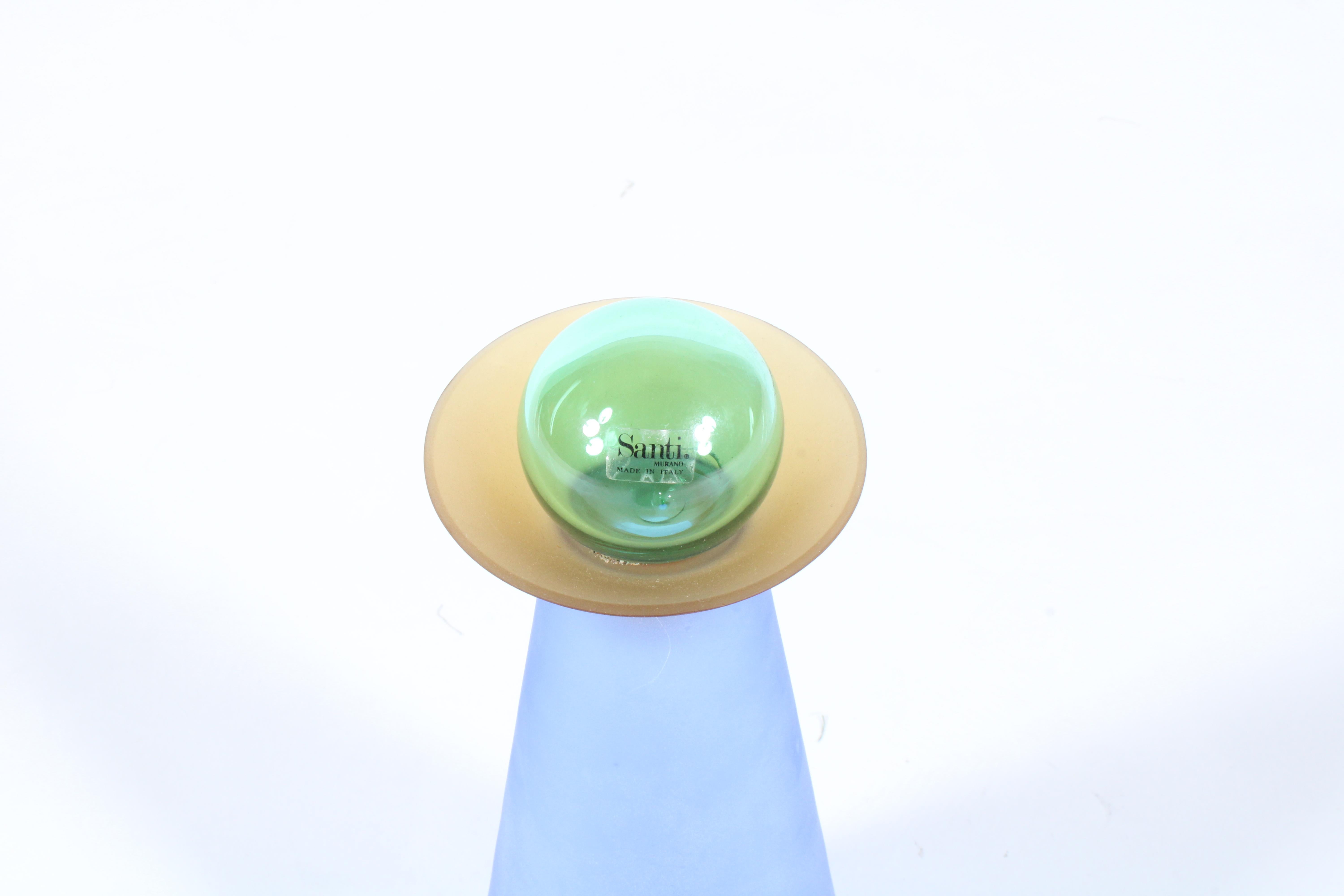 Fired Vintage Italian Bottle Vase By 'Santi' Of Murano *Free International Shipping