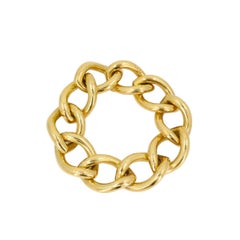 Vintage Italian Bracelet 18k Gold Marquise Shape Link