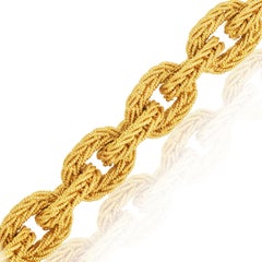 Vintage Italian Braided 18K Yellow Gold Bracelet