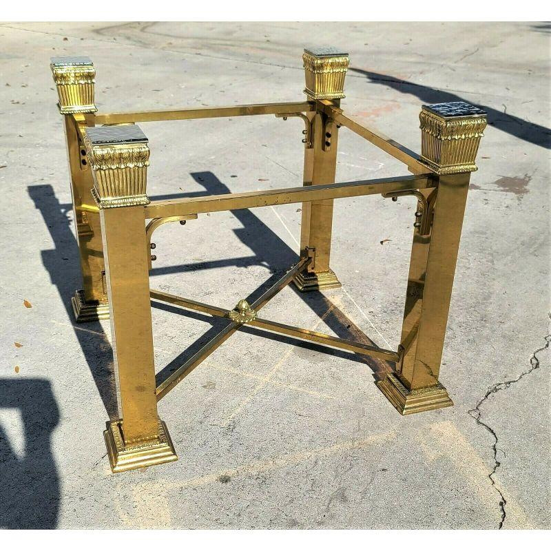 For FULL item description click on CONTINUE READING at the bottom of this page.
Offering One Of Our Recent Palm Beach Estate Fine Furniture Acquisitions Of A 
Vintage Italian Brass 4-Column Dining Game Table Base

Each column is topped with