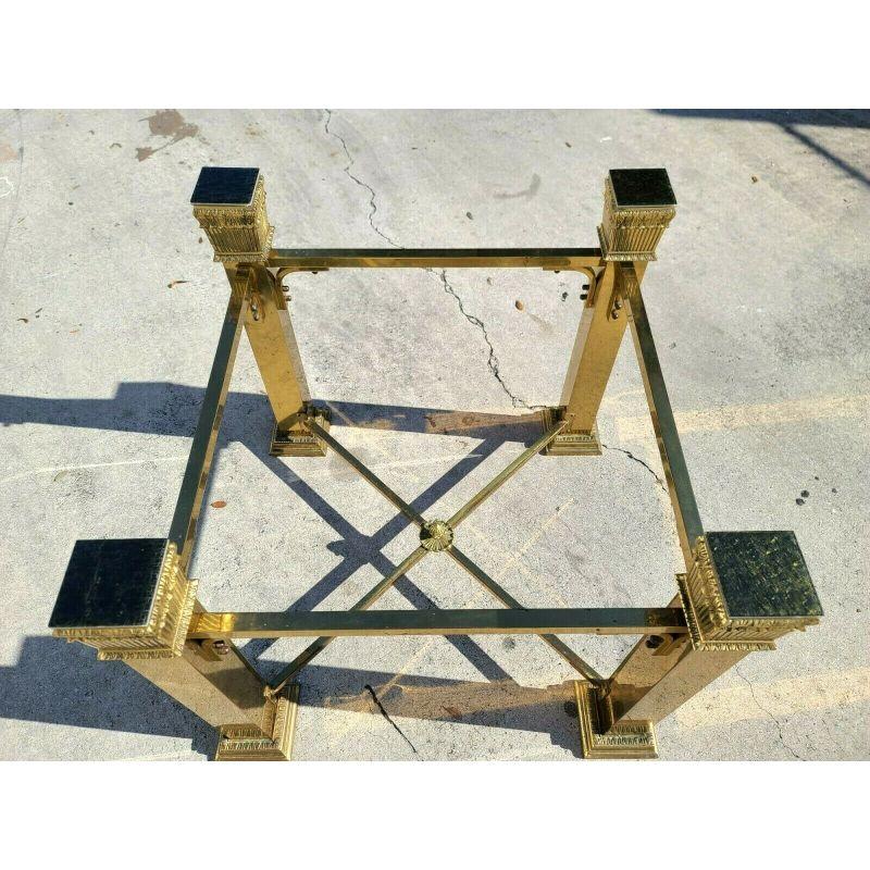 Vintage Italian Brass 4 Column Dining Game Table Base In Good Condition For Sale In Lake Worth, FL