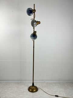 Vintage Italian Brass and Aluminum Floor Lamp, 1970s