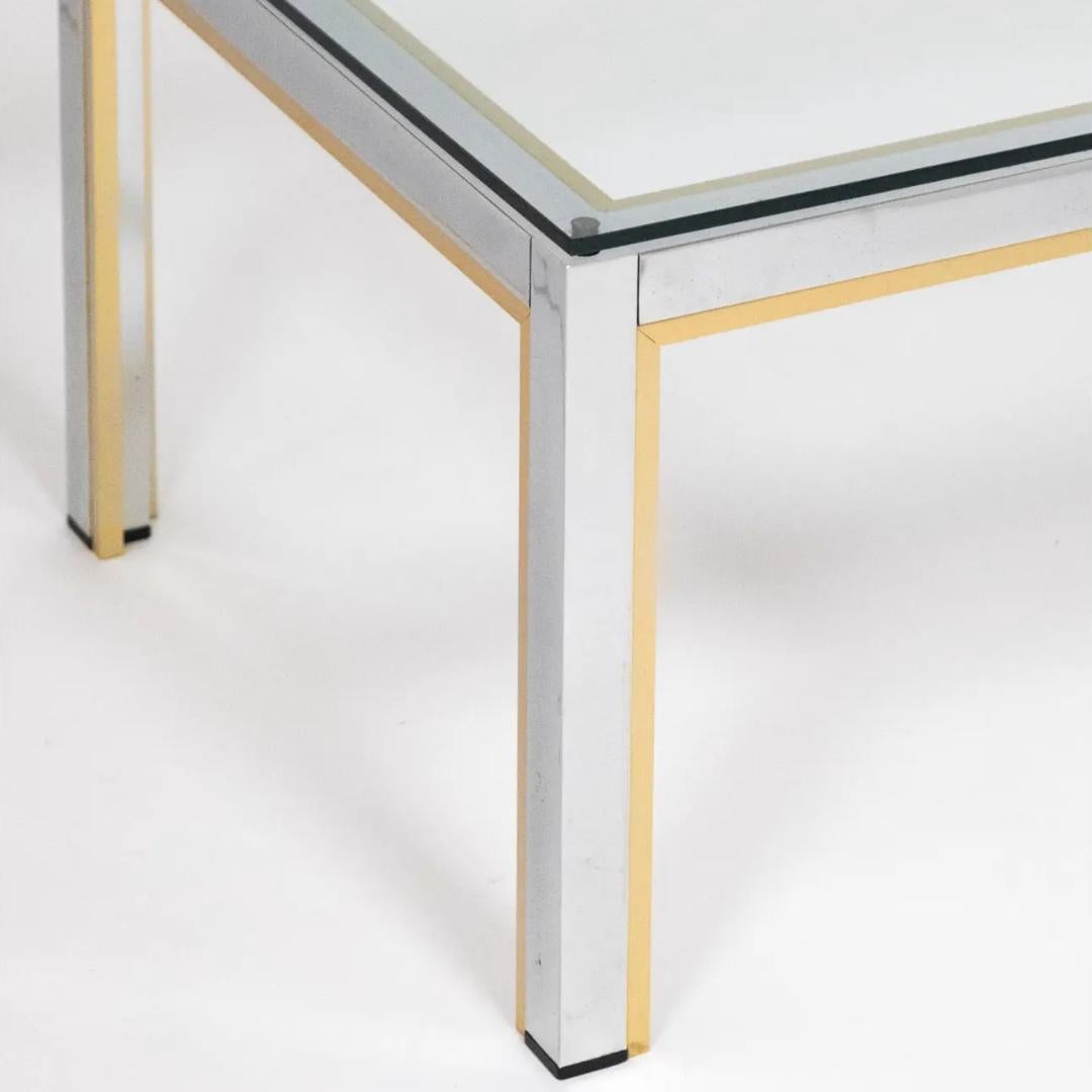 Mesa de centro vintage italiana de latón y cristal de Renato Zevi Italiano en venta