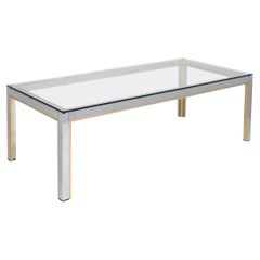 Vintage Italian Brass and Glass Coffee Table by Renato Zevi