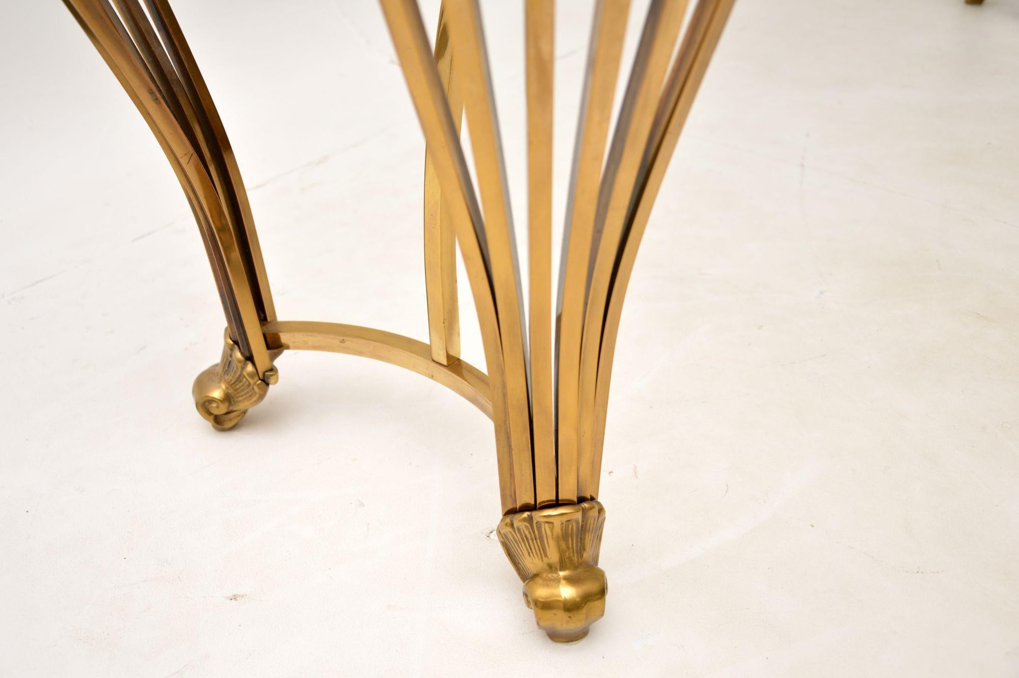 Vintage Italian Brass and Glass Console Table For Sale 6