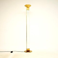 Vintage Italian Lamp Stehleuchte aus Messing und Glas von Max Baguara für Lamperti