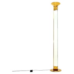 Vintage Italian Lamp Stehleuchte aus Messing und Glas von Max Baguara für Lamperti