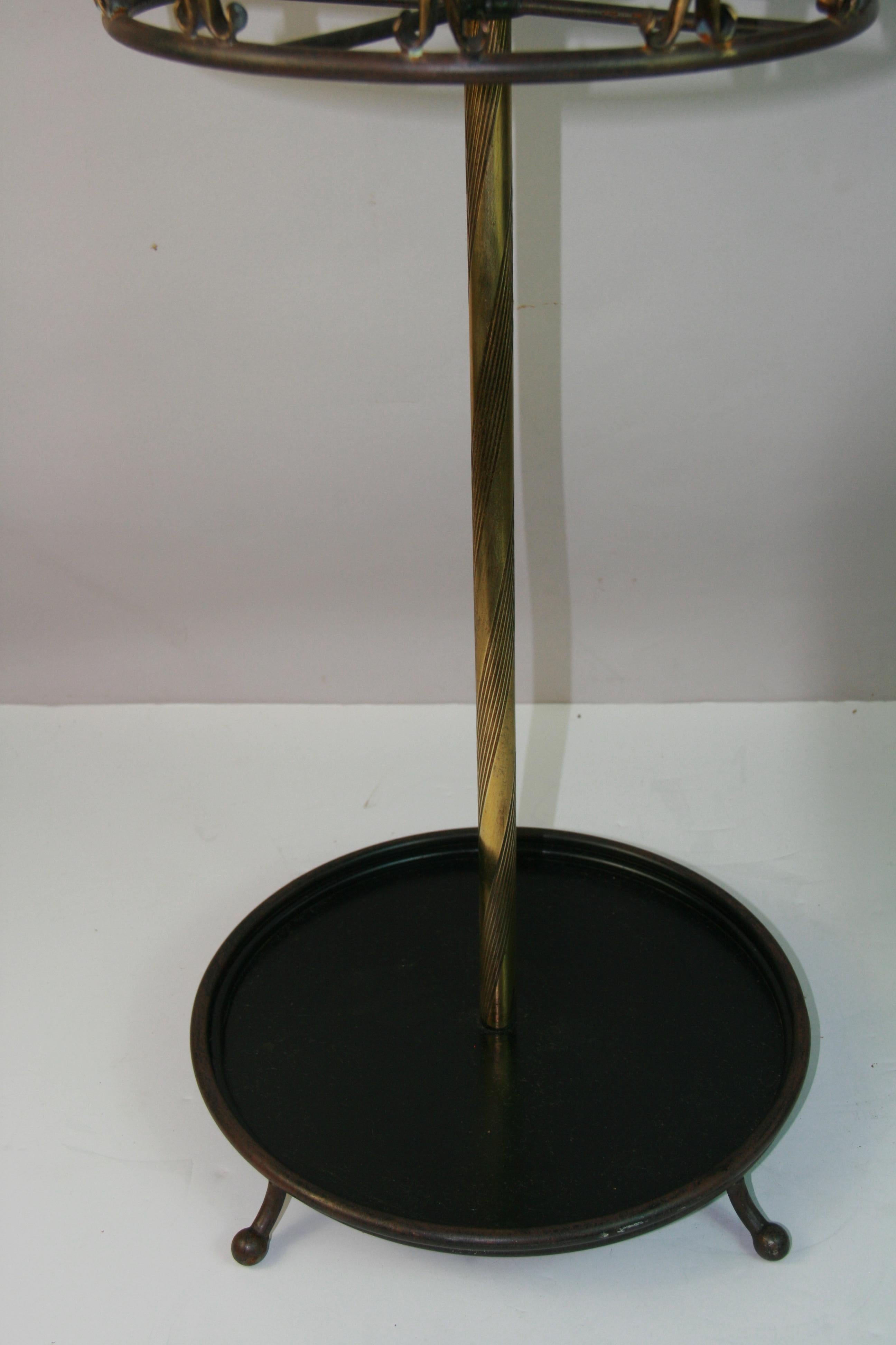 Vintage Italian Brass and Iron  Umbrella /Stick Stand 1960's For Sale 6
