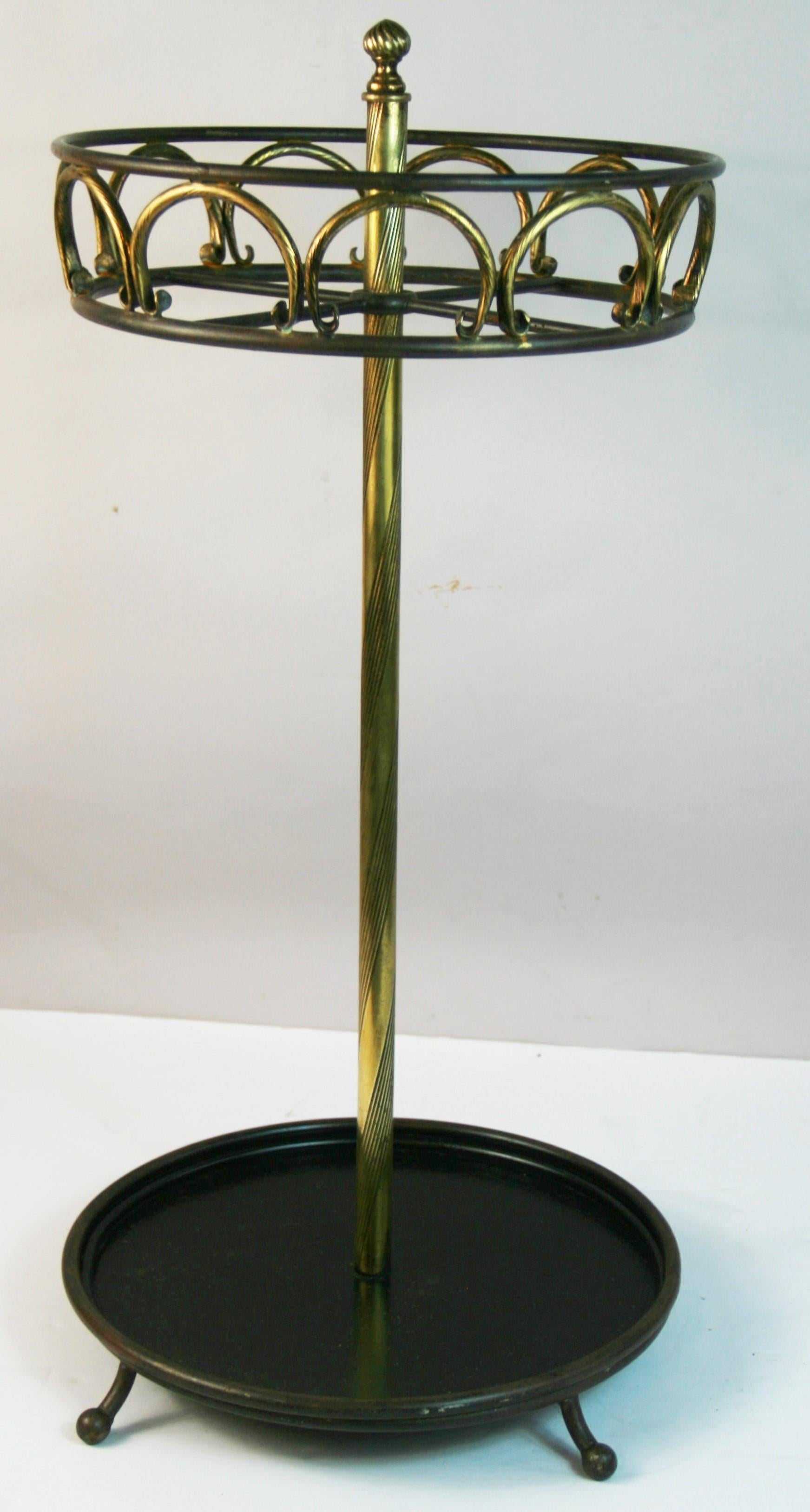 1724 Italian decorative brass and iron umbrella /stick stand