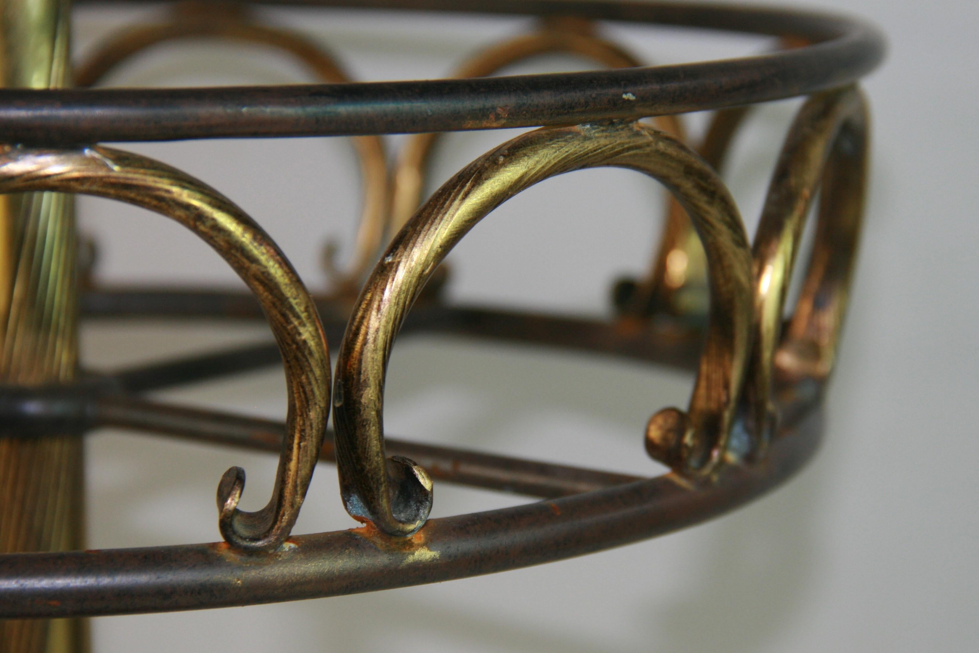 Vintage Italian Brass and Iron  Umbrella /Stick Stand 1960's For Sale 4