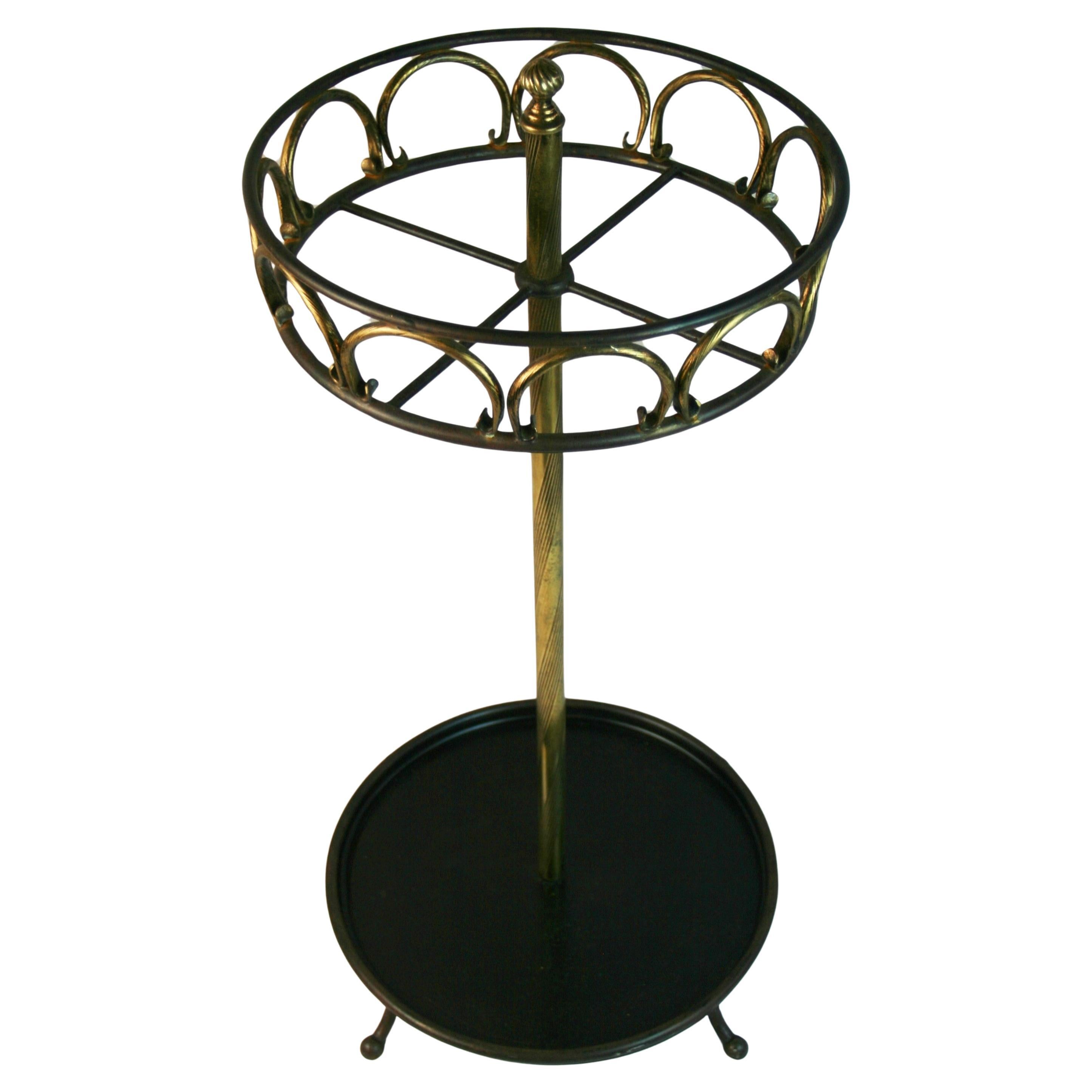 Latón y hierro italiano vintage  Paraguas / Soporte para palos Años 60