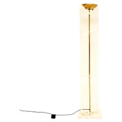 Italienische Stehlampe aus Messing und Lucite, Vintage