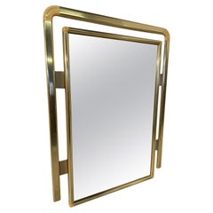 Miroir mural italien vintage en laiton et lucite 1970