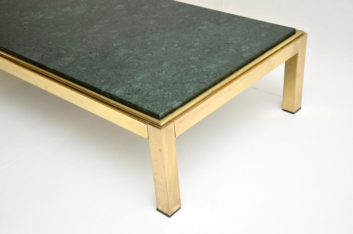 Vintage Italian Brass and Marble Coffee Table In Good Condition For Sale In London, GB