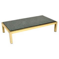 Retro Italian Brass and Marble Coffee Table