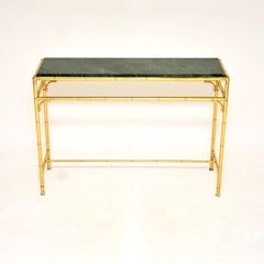 Vintage Italian Brass and Marble Console Table