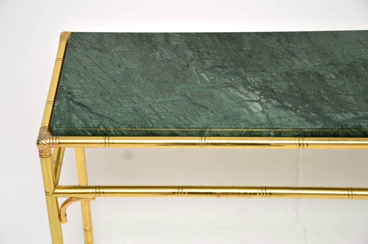 Vintage Italian Brass and Marble Console Table In Good Condition For Sale In London, GB