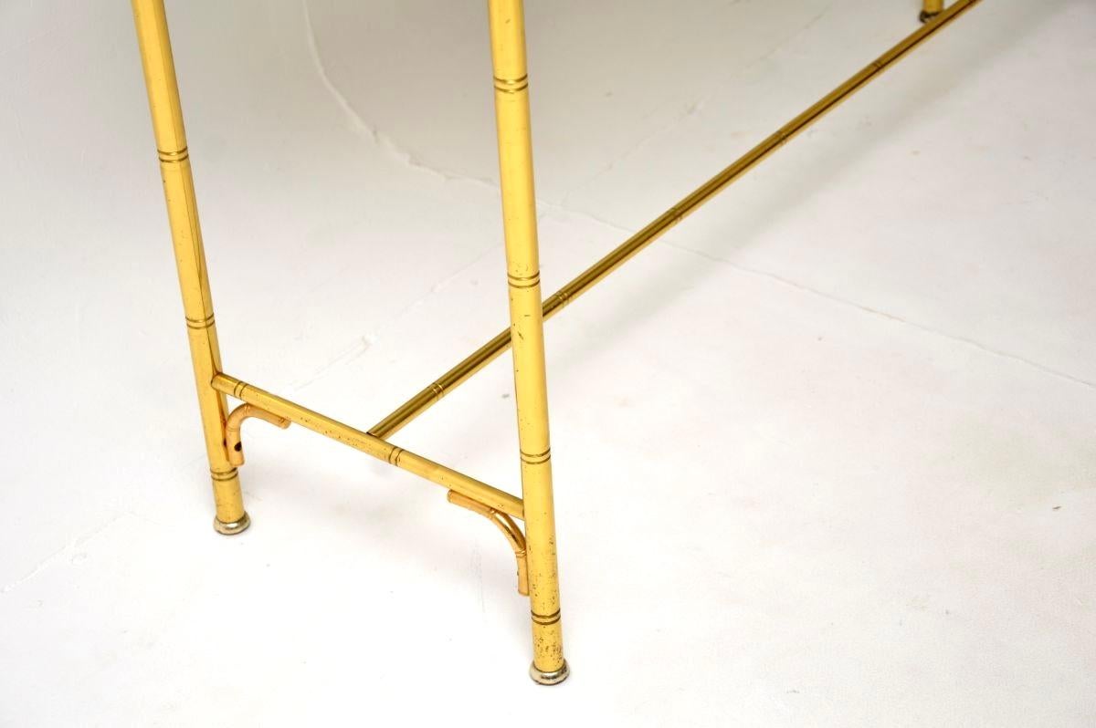 Vintage Italian Brass and Marble Console Table For Sale 3