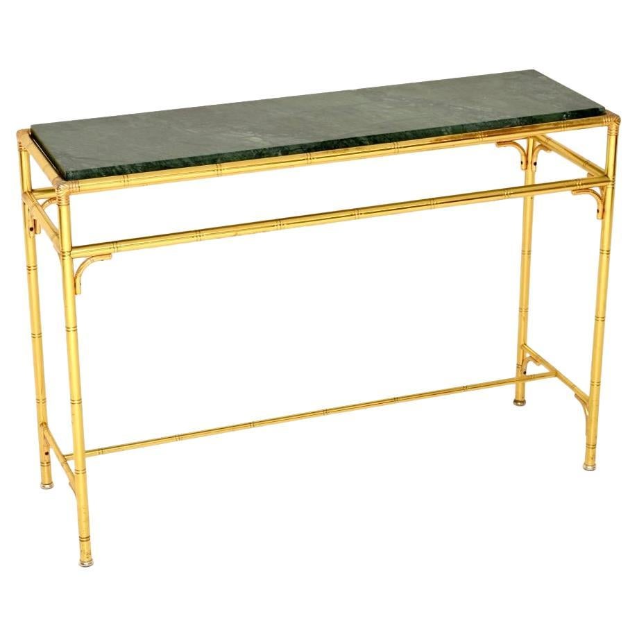 Vintage Italian Brass and Marble Console Table