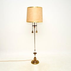 Vintage Italian Brass and Steel Floor Lamp