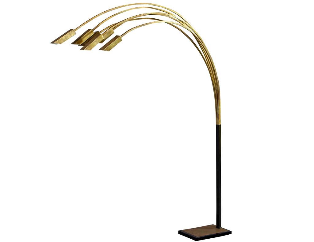 vintage brass arc floor lamp
