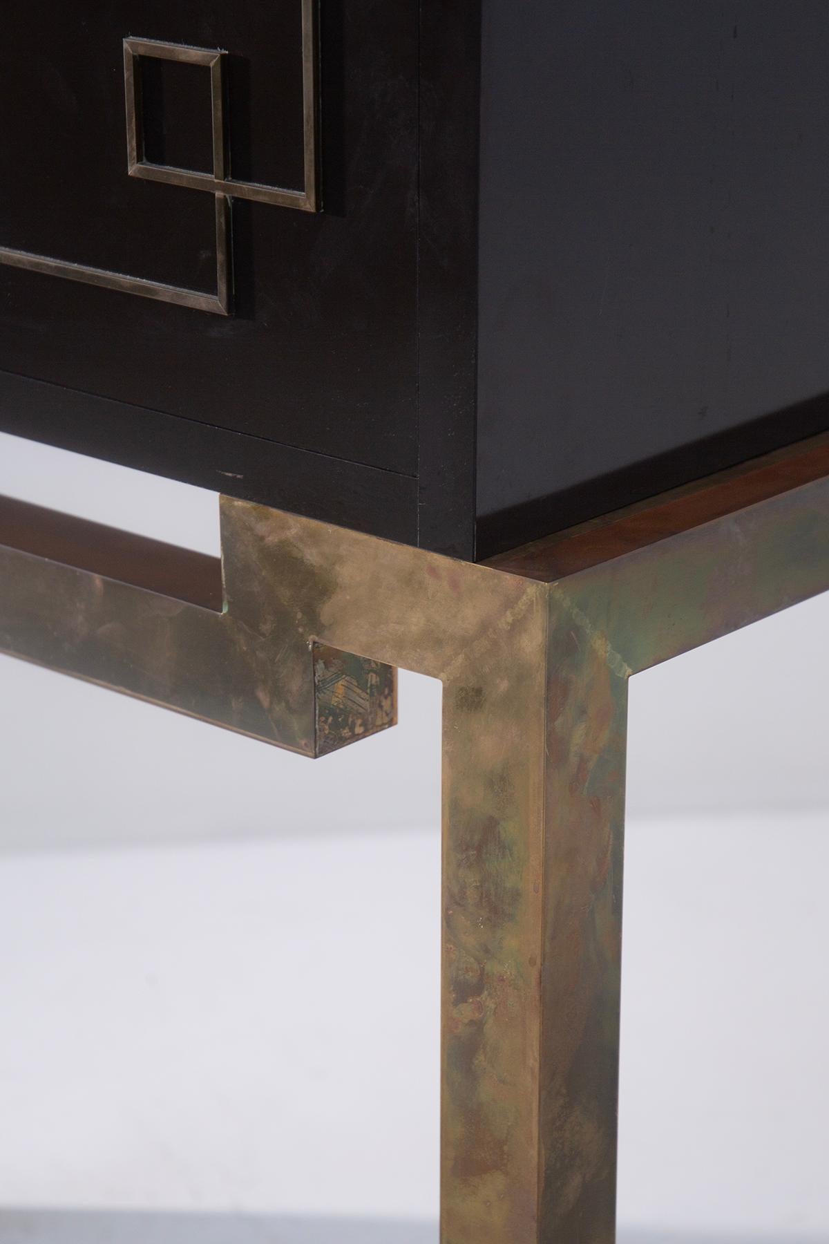 Vintage Italian brass bar cabinet in Art Decò style In Good Condition In Milano, IT