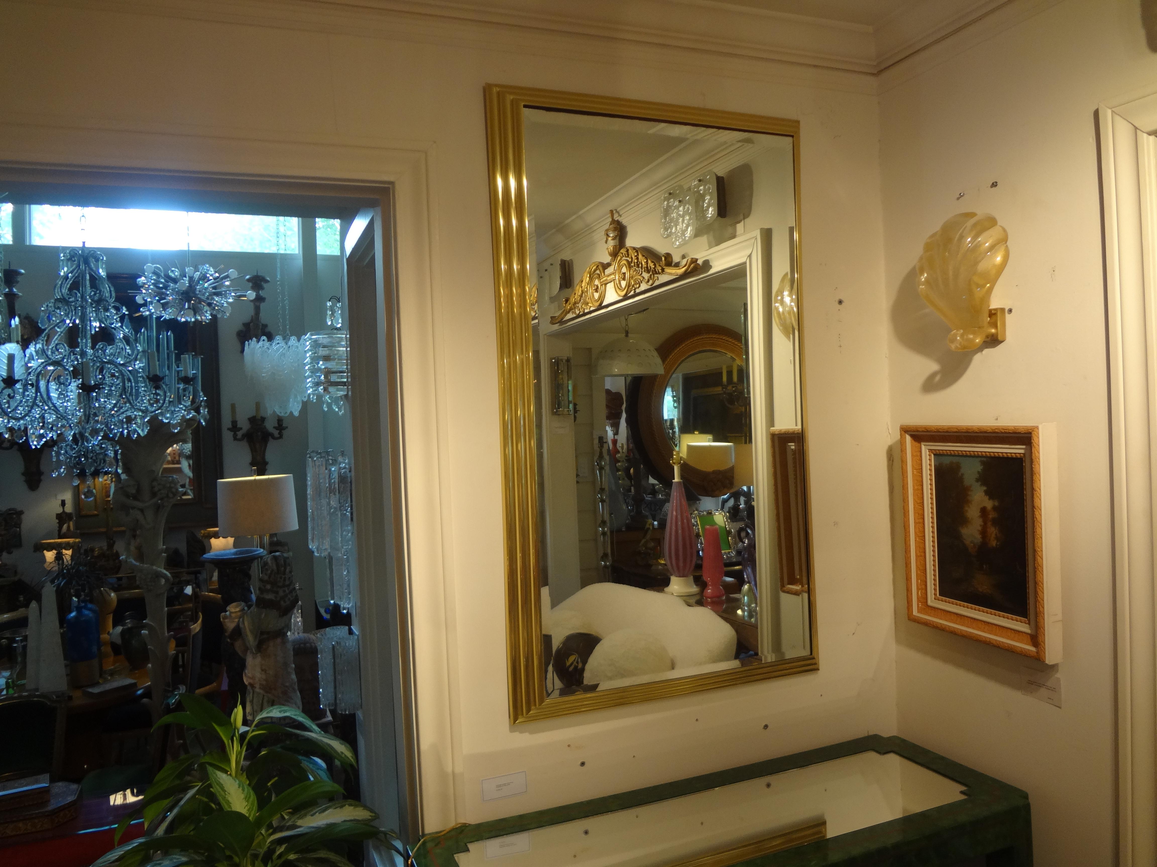 Vintage Italian Brass Beveled Mirror In Good Condition In Houston, TX