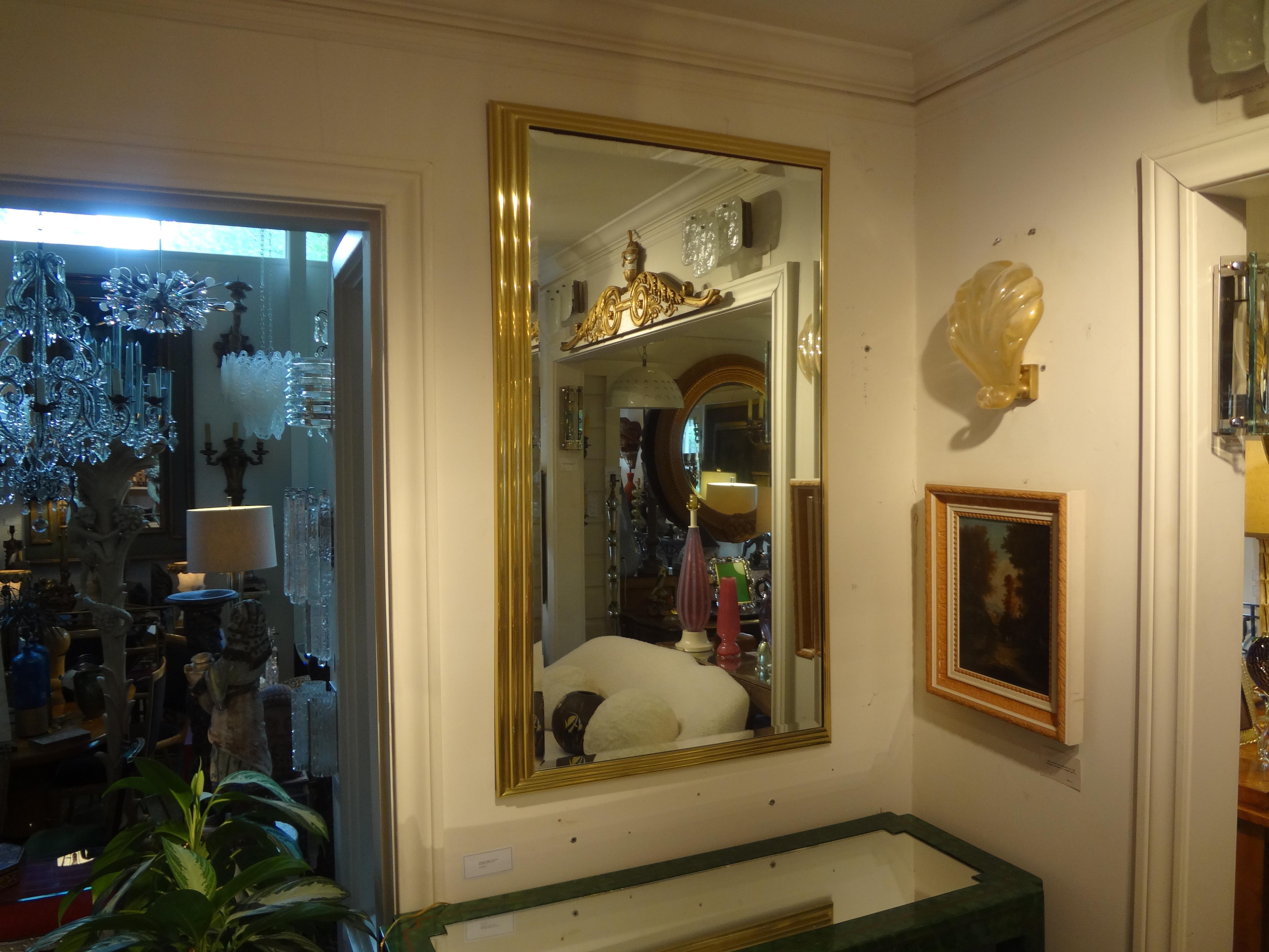 Vintage Italian Brass Beveled Mirror 4