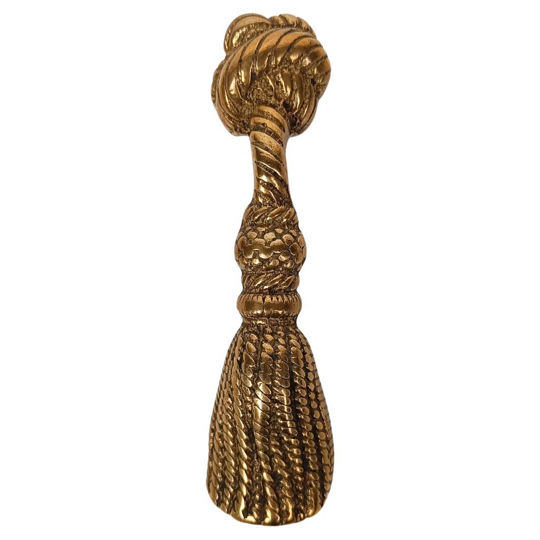 Vintage Italian Brass Bottle Opener Shaped as a Classic Theatre Bullion Tassel