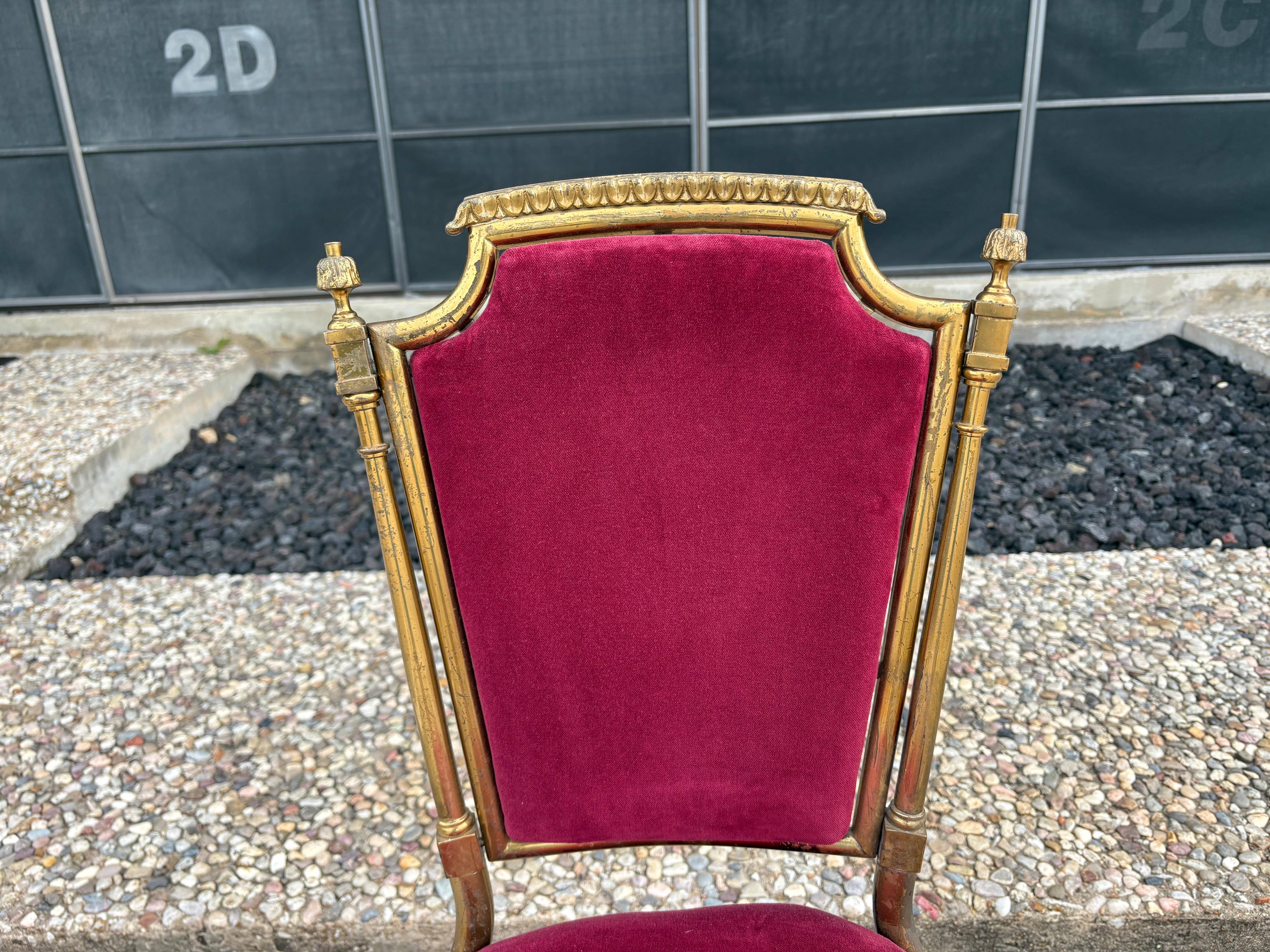 Vintage Italienisch Messing Chiavari Stuhl (Mitte des 20. Jahrhunderts) im Angebot