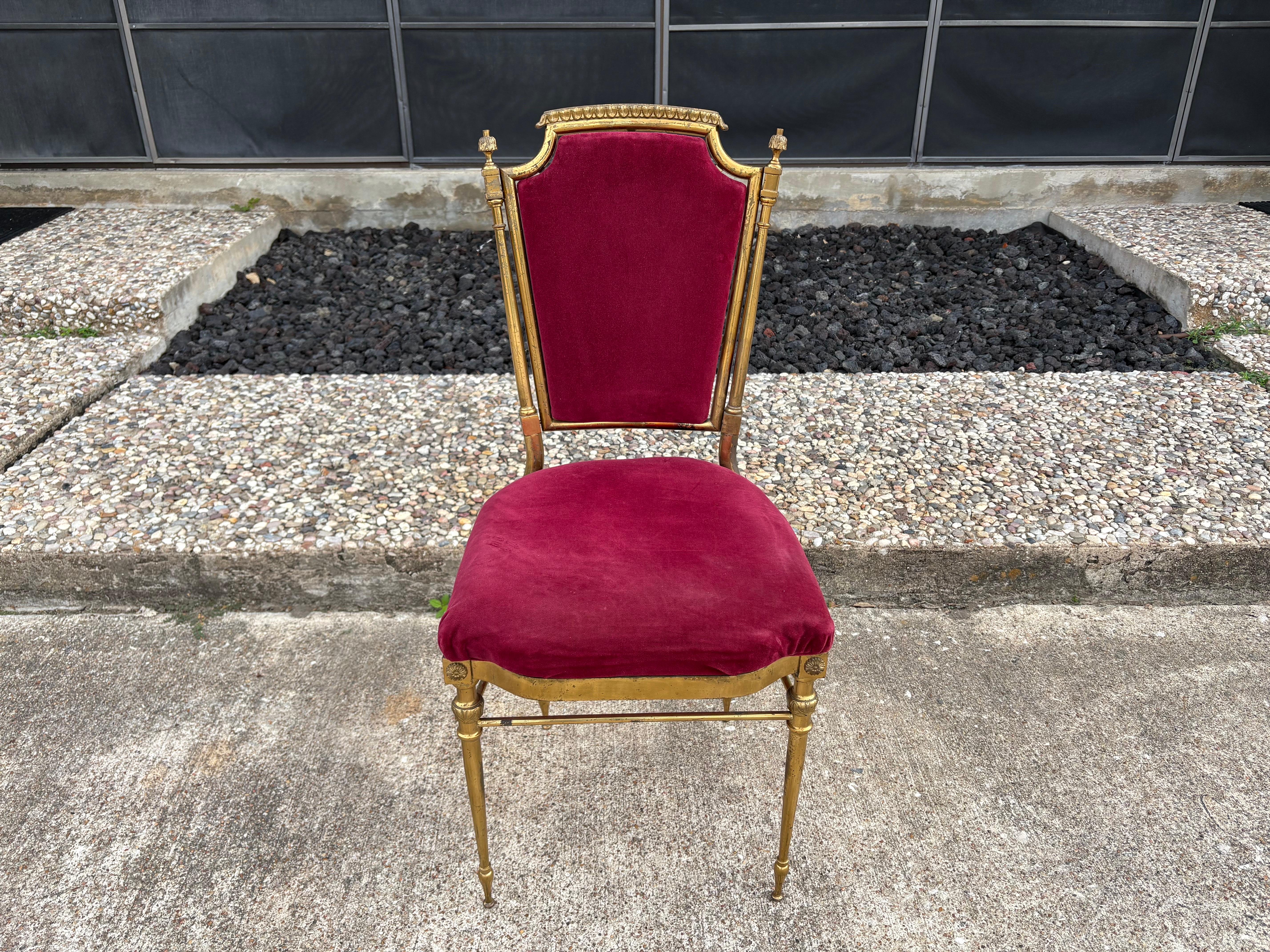 Vintage Italienisch Messing Chiavari Stuhl im Angebot 1