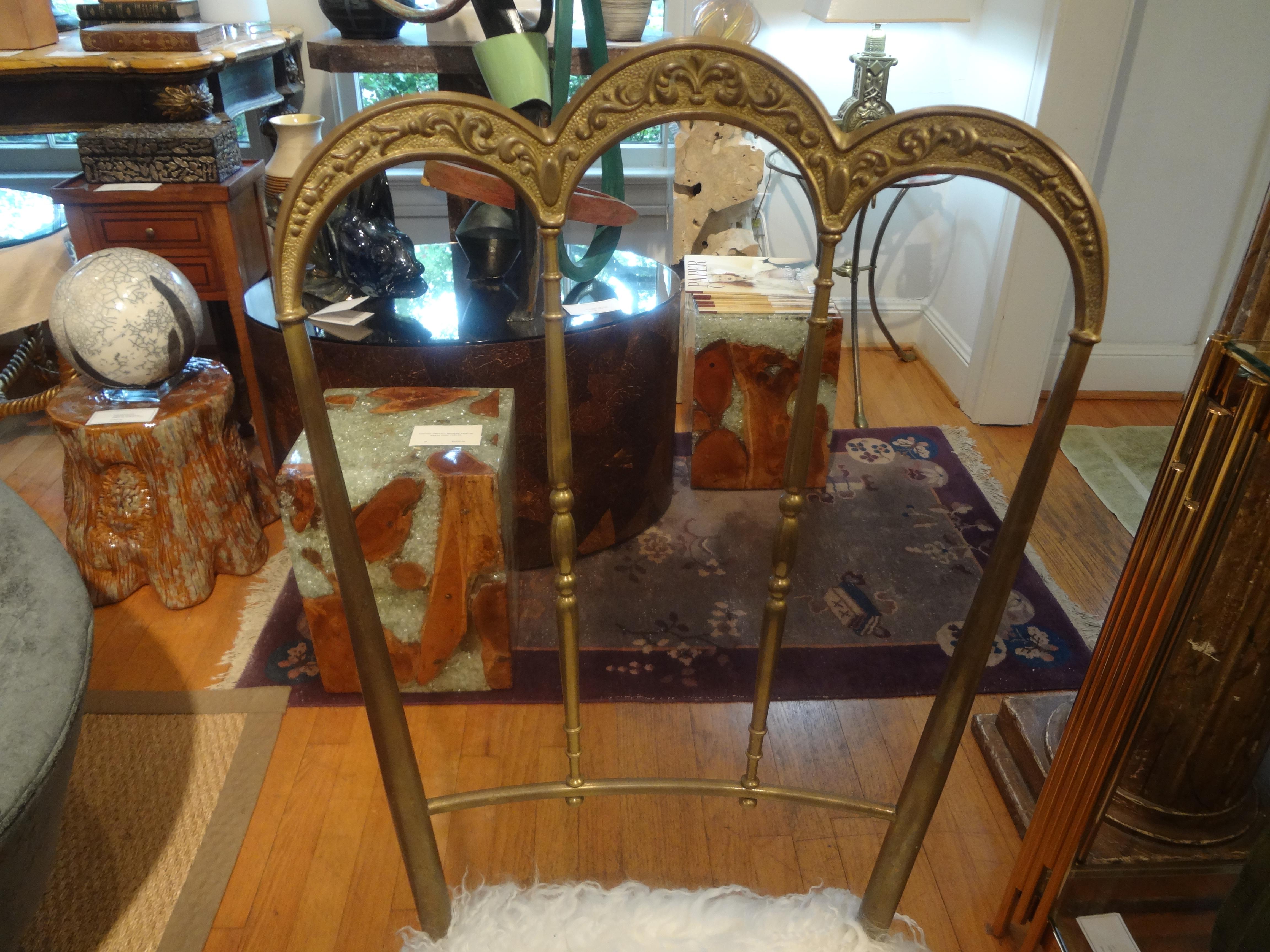 Hollywood Regency Vintage Italian Brass Chiavari Chair Upholstered in Mongolian Lambs Wool