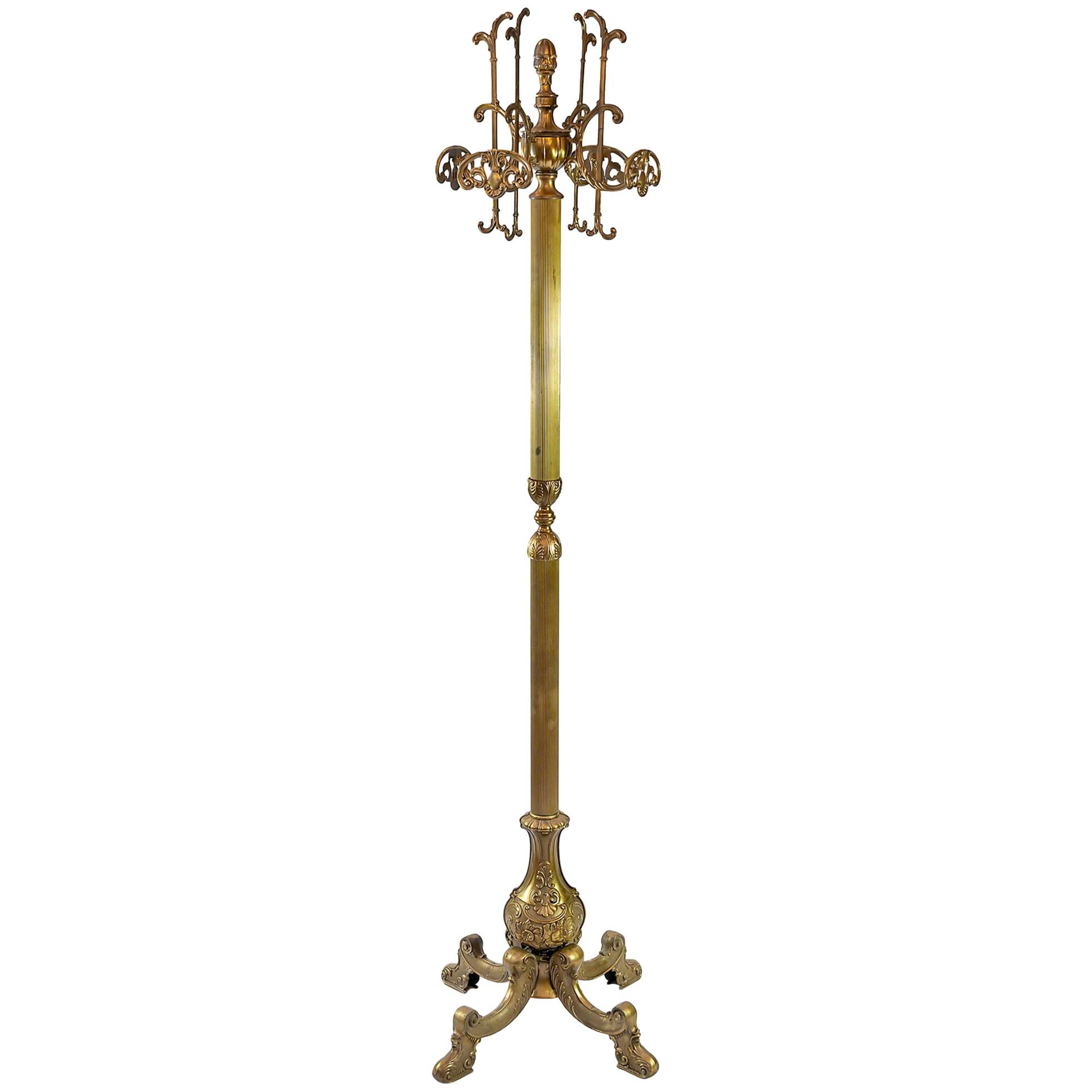 Vintage Italian Brass Coat Rack or Stand at 1stDibs | brass coat stand