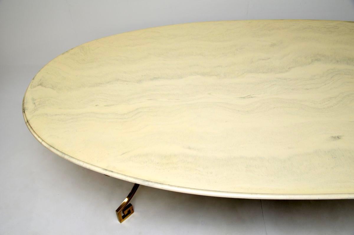 Table de salle à manger italienne en laiton Bon état - En vente à London, GB