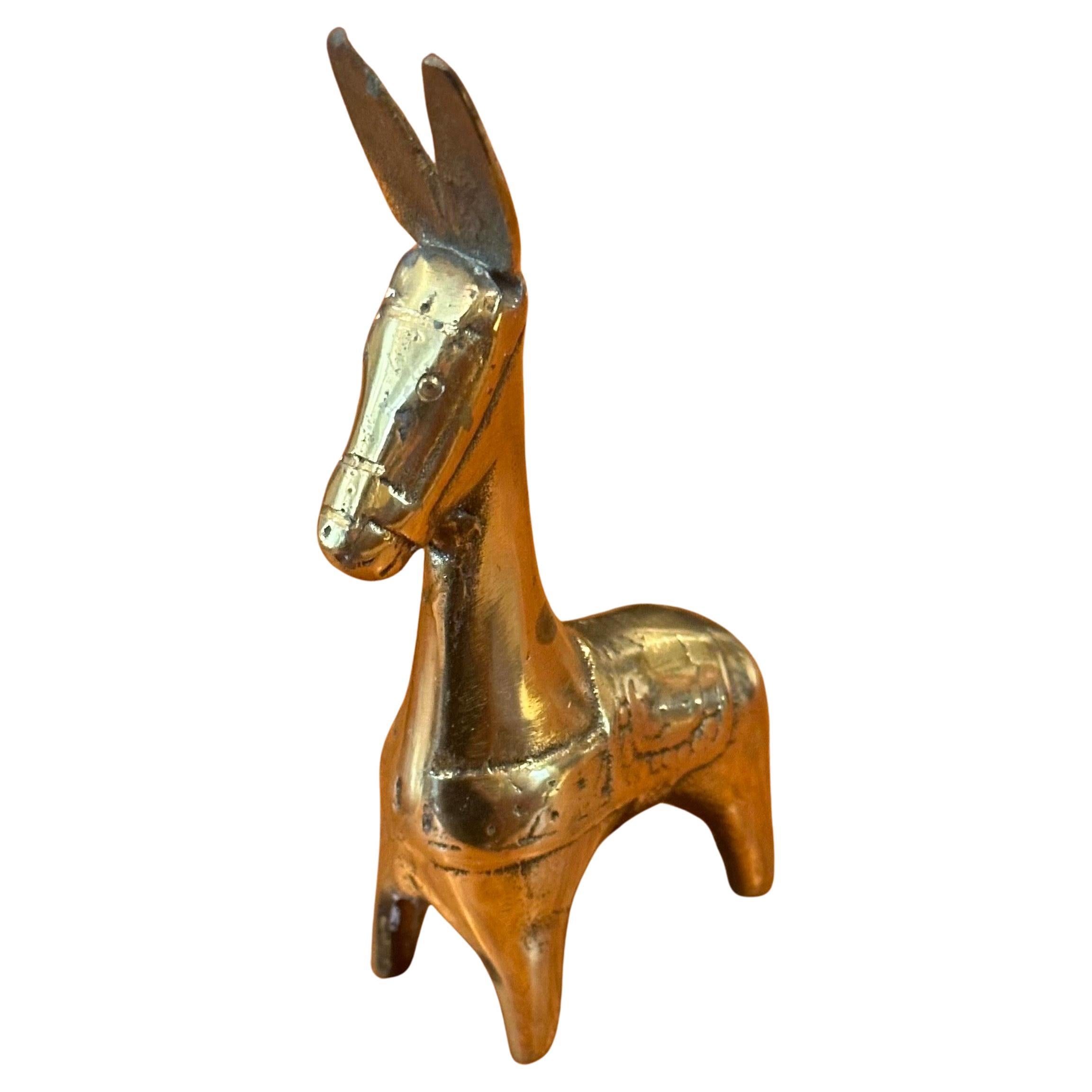Mid-Century Modern Vintage Italian Brass Donkey / Burro Paperweight or Sculpture