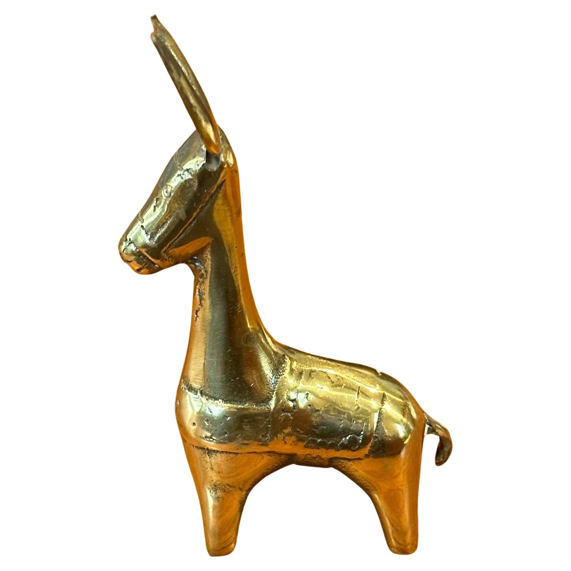 Vintage Italian Brass Donkey / Burro Paperweight or Sculpture In Good Condition In San Diego, CA