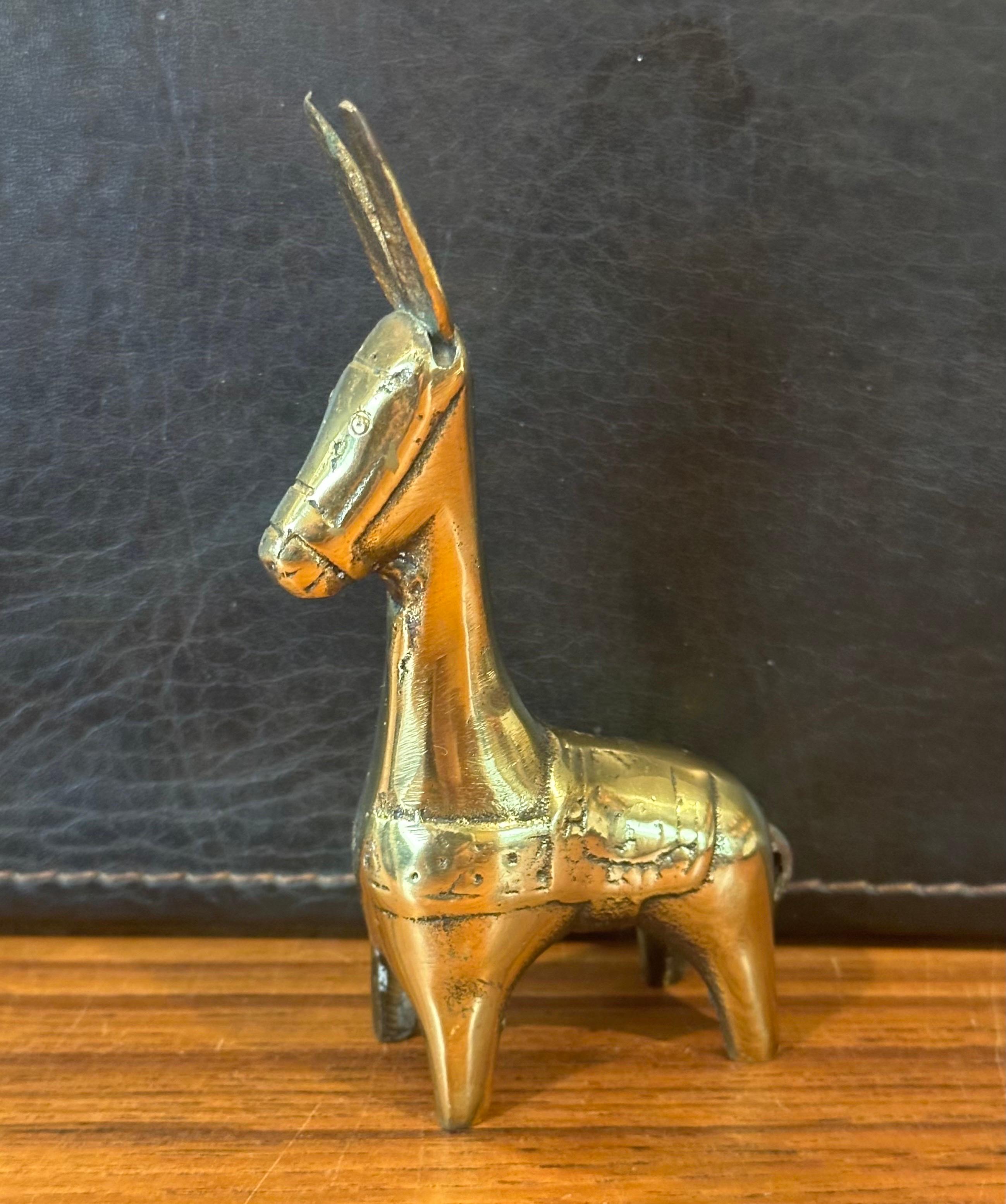20th Century Vintage Italian Brass Donkey / Burro Paperweight or Sculpture
