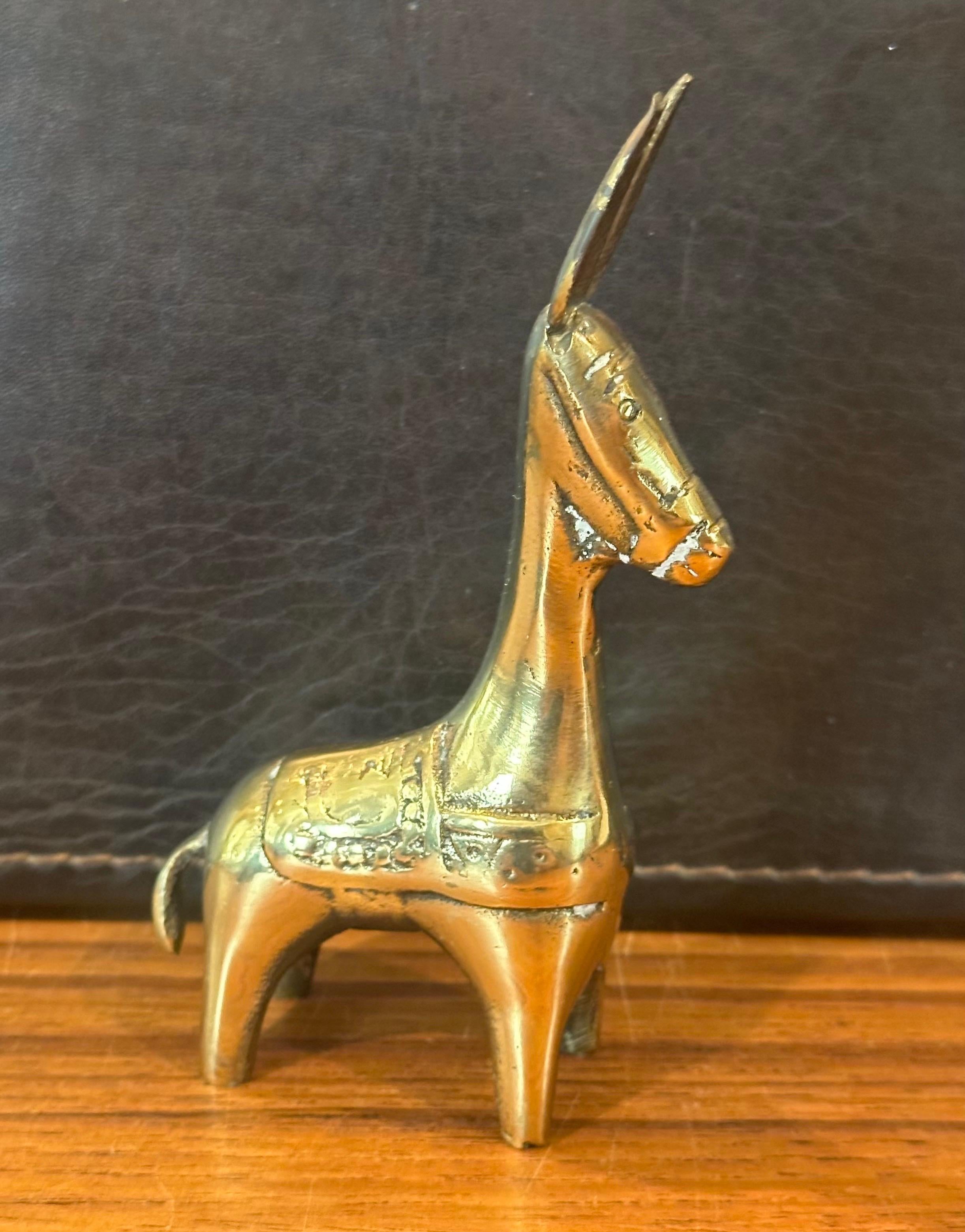Vintage Italian Brass Donkey / Burro Paperweight or Sculpture 1