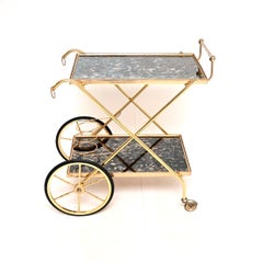 Vintage Italian Brass Drinks Trolley