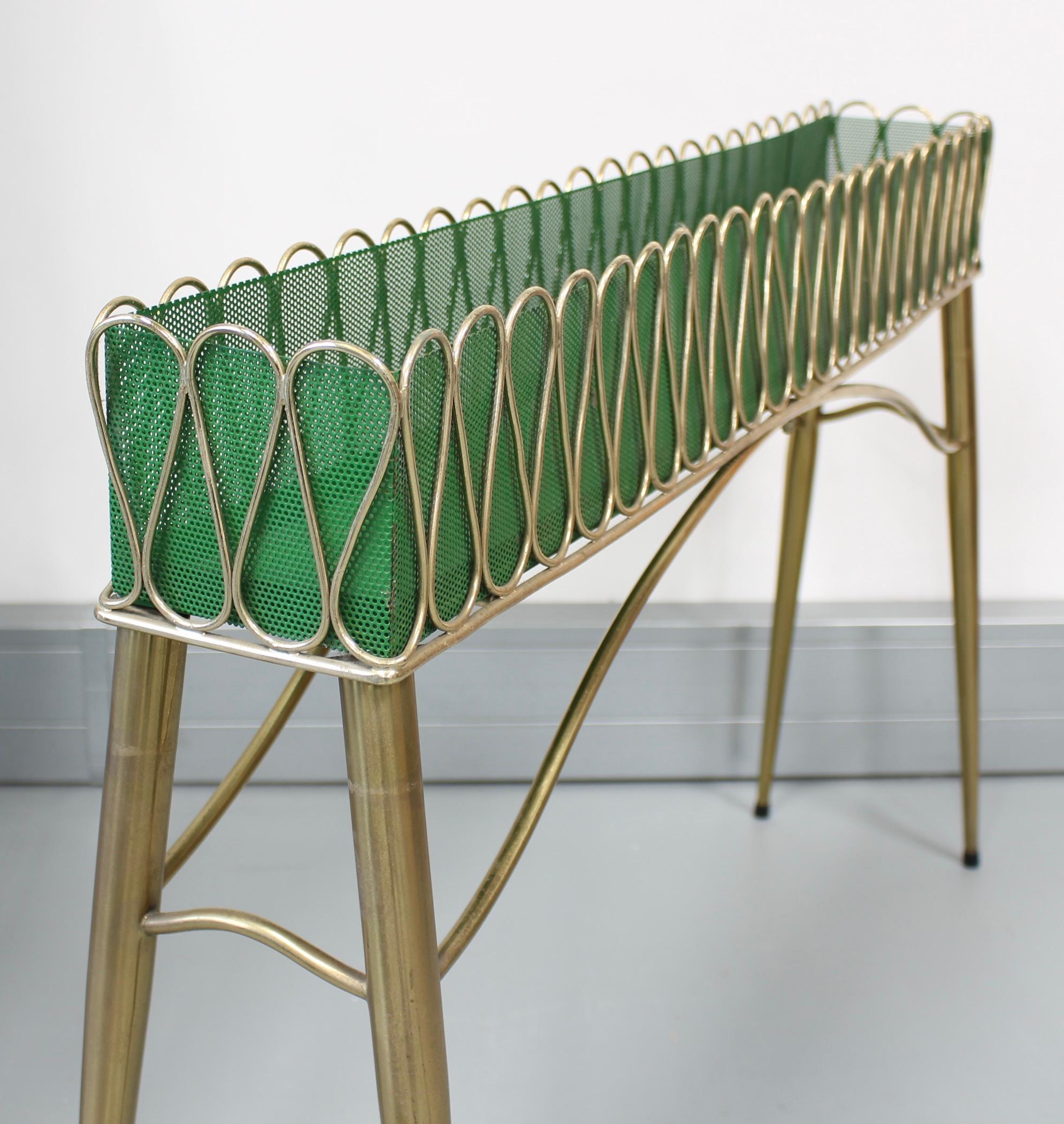 Stand italien vintage pour plantes en laiton (circa 1960) en vente 4