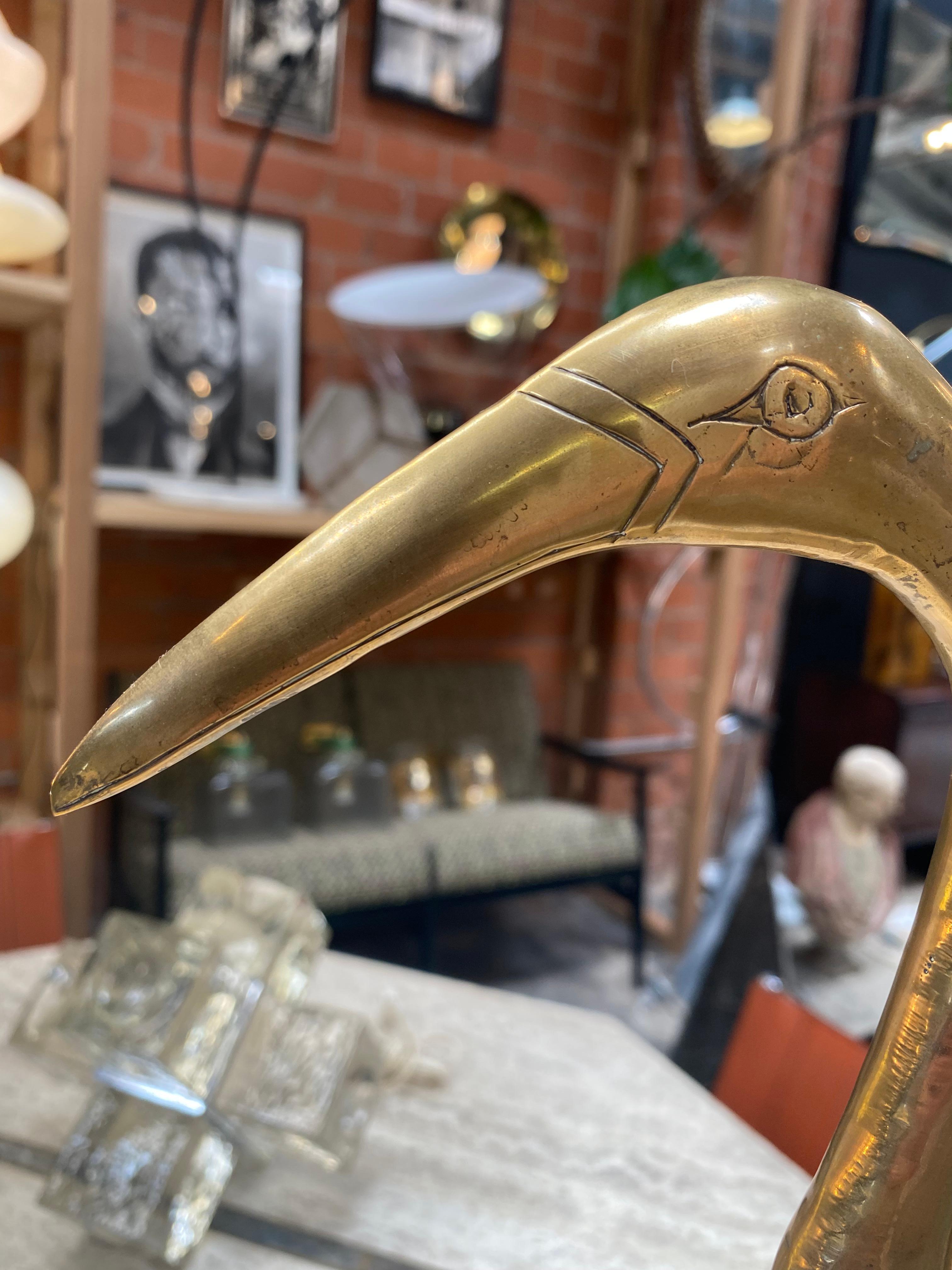 Vintage Italian Brass Flamingo Sculpture, 1960s 2