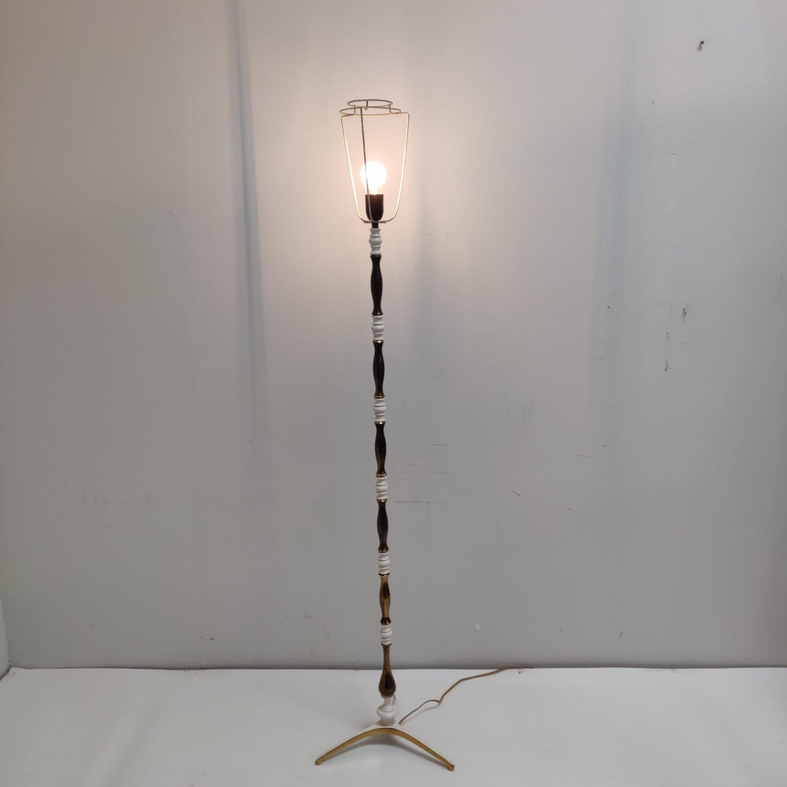 Vintage Italian brass floor lamp, 1950s In Good Condition For Sale In MIJDRECHT, NL