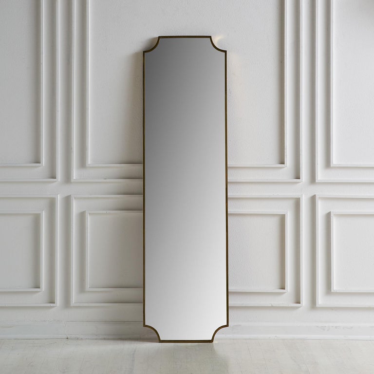 Vintage Italian Brass Floor Standing Tall Mirror at 1stDibs tall standing mirror