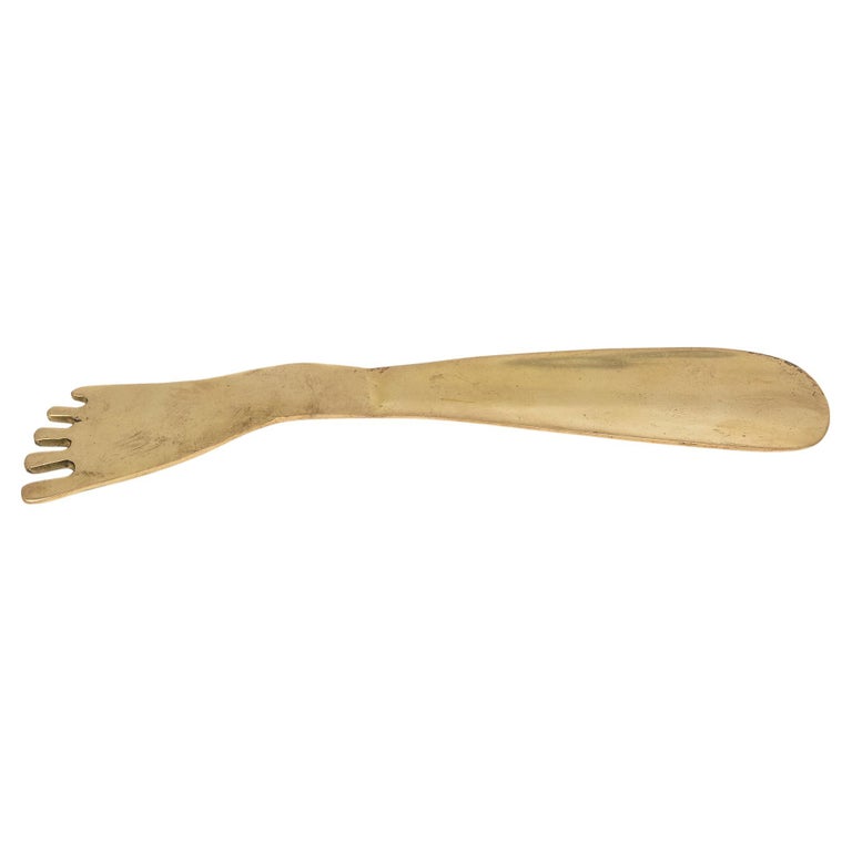 Vintage Italian Brass Foot Shoe Horn For Sale at 1stDibs