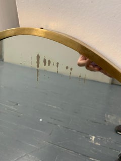 Vintage Italian Brass Frame Wall Mirror, circa 1950s